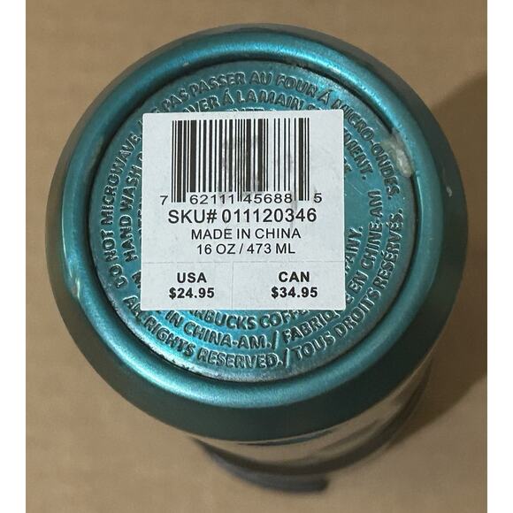 NWT Starbucks Insulated Green 16 oz Tumbler - Picture 11 of 11